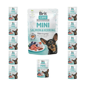 Pakiet Brit Care Mini Adult Salmon&Herring Sterilised Łosoś i Śledź dla ste