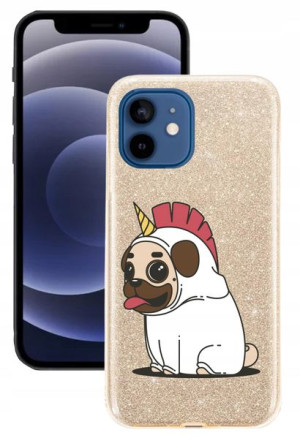 Etui Brokatowe Złoty do Iphone 12 12 Pro Wzory