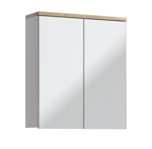 Wisząca szafka z lustrem do łazienki 60 cm biała