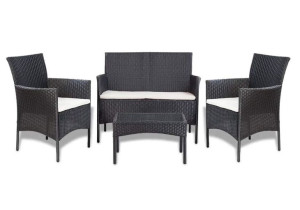 Komplet kawowy na taras, fotele + sofa + stolik