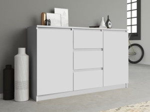 Biała szeroka komoda do sypialni, szafka 120x75