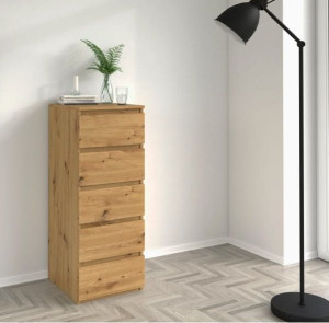Wąska komoda z szufladami, wysoka szafka 111x40 cm
