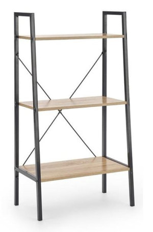 Półka na książki loft sonoma/czarny regał metalowy