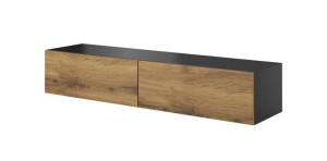 Wisząca szafka pod TV antracyt 160 cm dąb