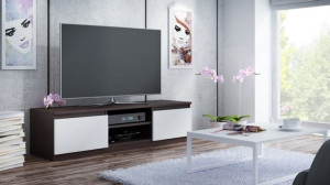 Szafka RTV 140x40 cm wenge+biały