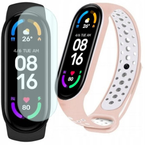 Xiaomi Mi Band 6 opaska sportowa + dodatkowy pasek kremowy
