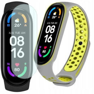 Xiaomi Mi Band 6 opaska sportowa + dodatkowy pasek szaro-żółty