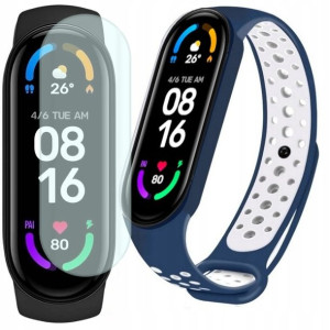 Xiaomi Mi Band 6 opaska sportowa + dodatkowy pasek granatowo-biały