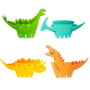 Foremka papierowa do babeczek papilotki dinozaury 8 sztuk 512300