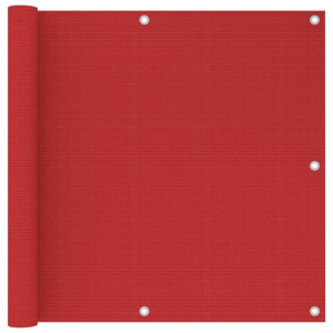 Parawan balkonowy, czerwony, 90x500 cm, HDPE