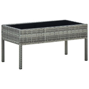 Stolik ogrodowy, szary, 75x40x37 cm, rattan PE