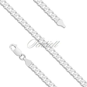 Bransoletka pancerka rodowana diamentowana płaska 5,8 mm