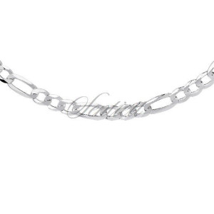 Łańcuszek figaro rodowany diamentowany płaski 6,8 mm