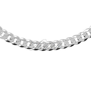 Łańcuszek pancerka rodowany diamentowany płaski 7,5 mm