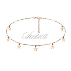 Naszyjnik pozłacany różowym złotem choker z gwiazdkami