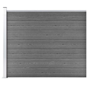 Panel ogrodzeniowy z WPC, 175x146 cm, szary