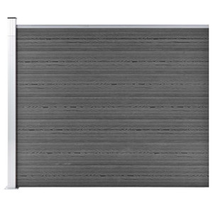 Panel ogrodzeniowy z WPC, 175x146 cm, czarny