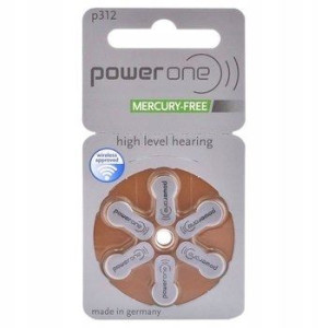 6 X Baterie Słuchowe Power One Varta 312 PR41