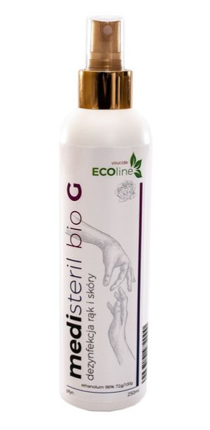 MEDIsteril Bio G - płyn do dezynfekcji dłoni 250ml purpurowa piwonia