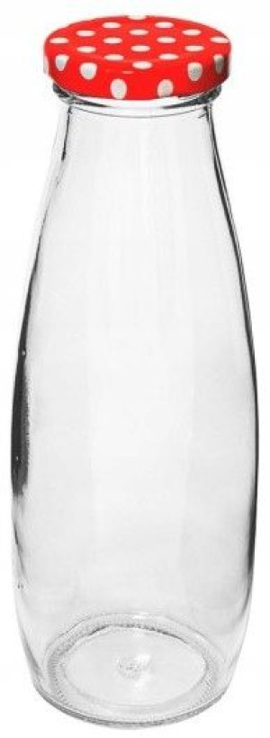 Stylowa Butelka Na Mleko Sok Koktajle Szkło 480ml.