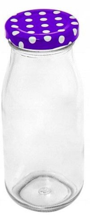 Stylowa Butelka Na Mleko Sok Koktajle Szkło 230ml.
