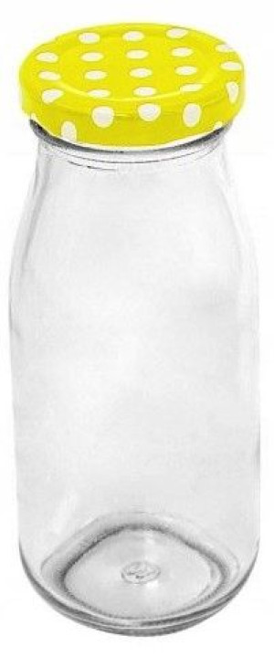 Stylowa Butelka Na Mleko Sok Koktajle Szkło 230ml.