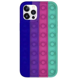 Etui IPHONE 12 PRO MAX Bąbelkowe Elastyczne Push Bubble Case niebieski, fio
