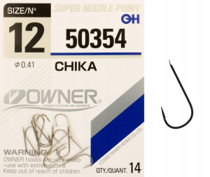Haczyki z łopatką OWNER CHIKA srebrny nikiel r. 12