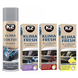 Zestaw: do klimatyzacji K2 Klima Doktor 500ml+ 3x K2 Klima Fresh 150ml