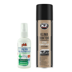 K2 Klima Doktor do czyszczenia klimatyzacji 500ml + płyn do dezynfekcji 100