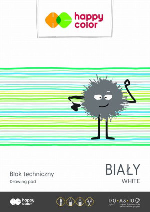 HAPPY COLOR Blok techniczny biały A3 170g 10 kartek