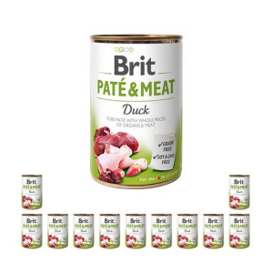 Pakiet Brit Pate & Meat Duck Kaczka Mokra Karma Dla Psa 12 x 400 g