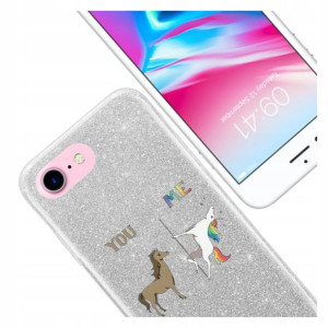 Etui Brokat Srebrny do Iphone 7 8 Se 2020 wzory