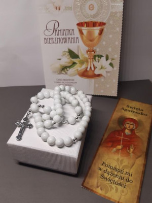 Pamiątka Bierzmowania Różaniec Prezent Zestaw