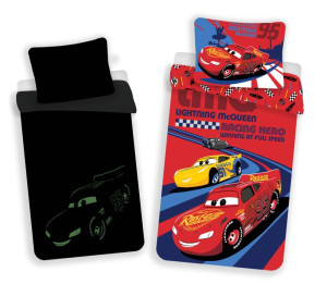 Pościel świecąca w ciemności Cars Auta 140x200 Jerry Fabrics