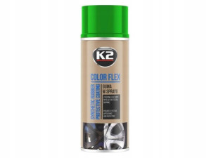K2 COLOR FLEX Guma w sprayu, jasno zielona, 400 ml