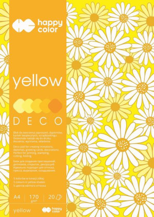 HAPPY COLOR Blok dekoracyjny A4 170g YELLOW