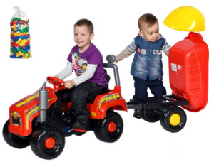 Ogromny Traktor Traktorek Na Pedały Z Przyczepką.