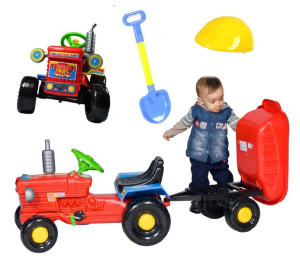 Solidny Traktor Traktorek + Przyczepa + Łopata