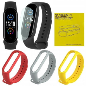 Xiaomi Mi Band 5 + FOLIA + 3 KOLOROWE PASKI