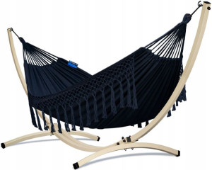 POTENZA stelaż GRANDE 220kg + Hamak SANTIA XL 220x160 black