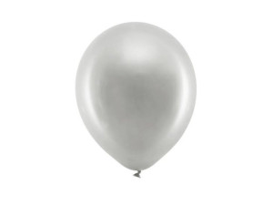 Balony Rainbow 23cm Metalizowane Srebrne 10szt