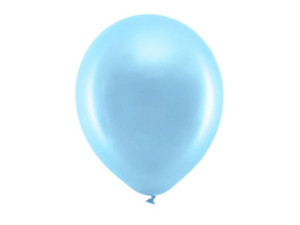 Balony Metalizowane Niebieskie 30 Cm 10 Szt