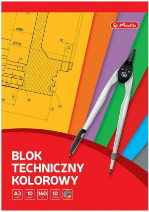 Blok Techniczny Kolorowy A3/10 Kartek Herlitz 160G