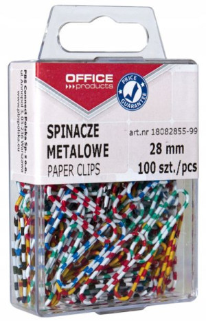 Spinacze Zebra 28mm 100szt mix biurowe okrągłe