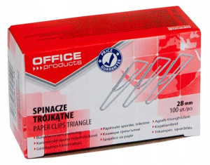 Spinacze trójkątne 28mm 100szt srebrne 10op