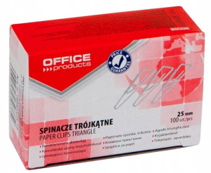 Spinacze trójkątne 25mm 100szt srebrne 10op