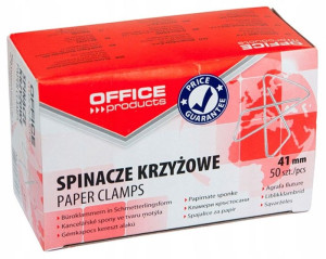 Spinacze krzyżowe 41mm 50szt srebrne biurowe