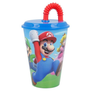 Super Mario Kubek plastikowy ze słomką 430 ml