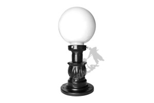 Lampa A08 Z Kulą Szklaną Żeliwna Żeliwo Stojąca